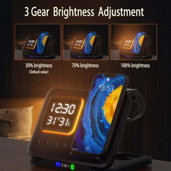 05ce95de-1578-41b5-b267-02efec31f116.jpg 5 in 1 Wireless Charging Stand with 15W Fast Charger and LED Alarm Clock