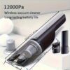 Wireless Silver Car Vacuum Cleaner with Strong Suction and Rechargeable Battery