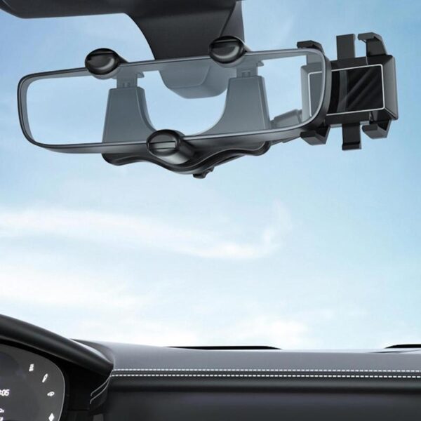 360° Rearview Mirror Phone Holder for All Cars and Phones