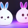 Cute Rabbit Night Light with Touch Sensor and Colorful LED
