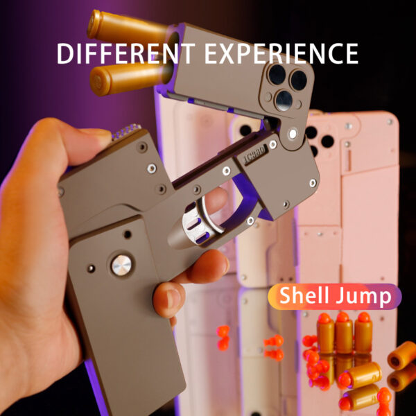 Folding Soft Bullet Toy Gun with Shell Ejection and Phone Case