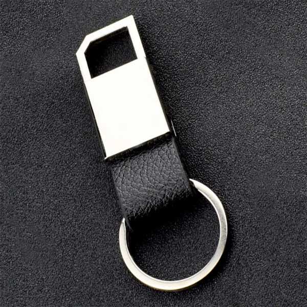 Creative Leather Keychain with Metal Car Key Pendant