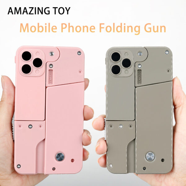 Folding Soft Bullet Toy Gun with Shell Ejection and Phone Case