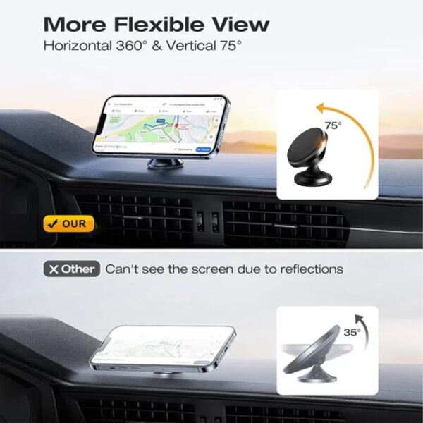 Rayhong Magnetic Folding Phone Stand for Car Dashboard Navigation