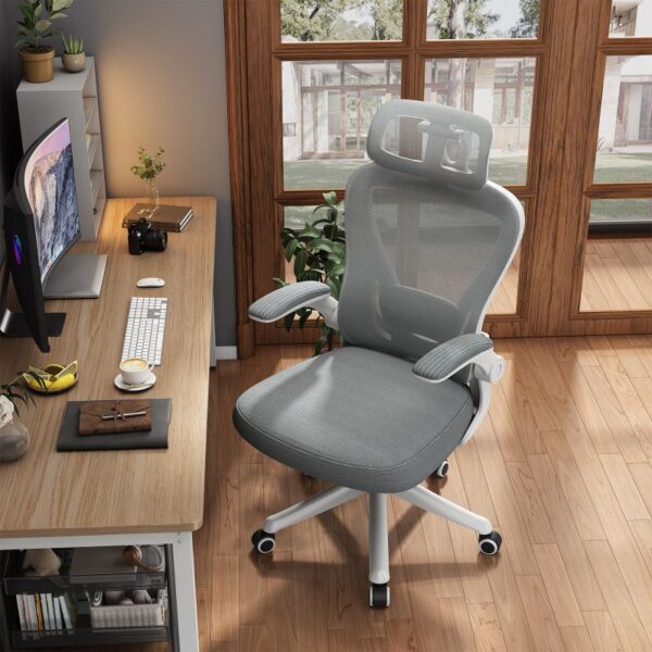 Ergonomic Black Swivel Office Chair with Mesh Seat and Lumbar Support