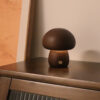 Wooden Mushroom LED Night Light with Touch Switch for Kids Bedroom