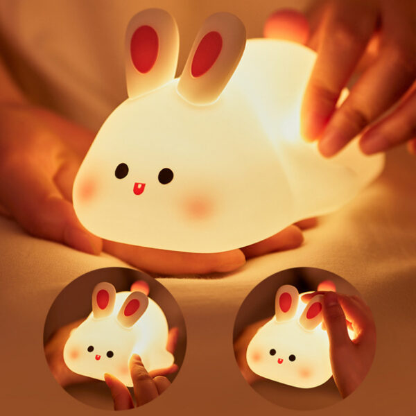 Cute Rabbit LED Night Light with Touch Sensor for Kids