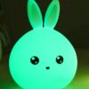 Cute Rabbit Night Light with Touch Sensor and Colorful LED