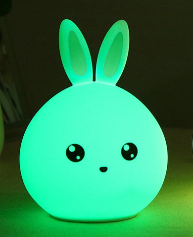 Cute Rabbit Night Light with Touch Sensor and Colorful LED