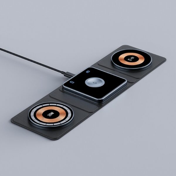 3 in 1 Magnetic Folding Wireless Charger - Transparent Fast Charging Dock