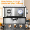 20 Bar Espresso Machine with Milk Frother and Pressure Display