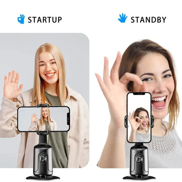 360° AI Auto Face Tracking Gimbal – Smart Phone Holder for Vlogging & Live Video