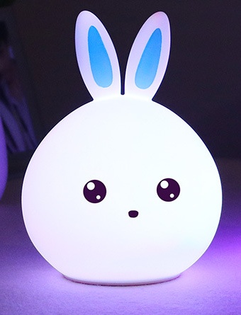 Cute Rabbit Night Light with Touch Sensor and Colorful LED