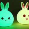 Cute Rabbit Night Light with Touch Sensor and Colorful LED