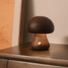 Wooden Mushroom LED Night Light with Touch Switch for Kids Bedroom