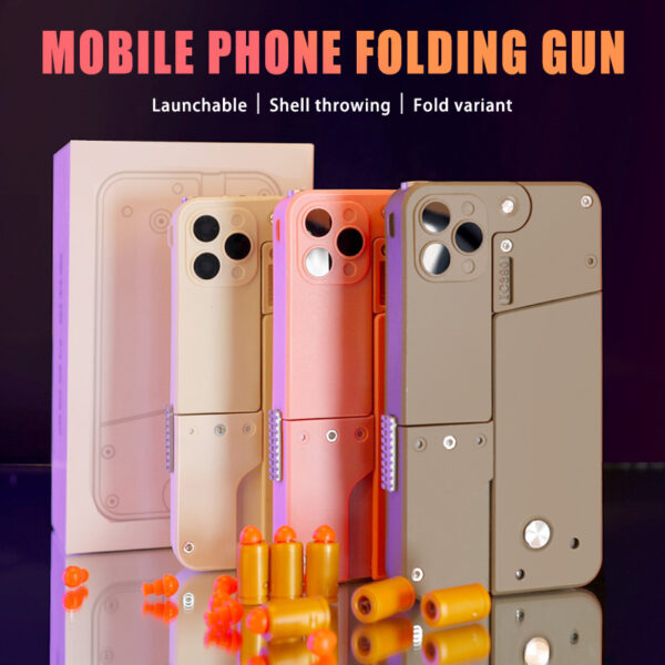 Folding Soft Bullet Toy Gun with Shell Ejection and Phone Case