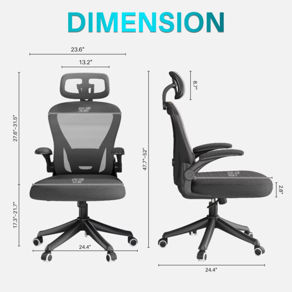 Ergonomic Black Swivel Office Chair with Mesh Seat and Lumbar Support