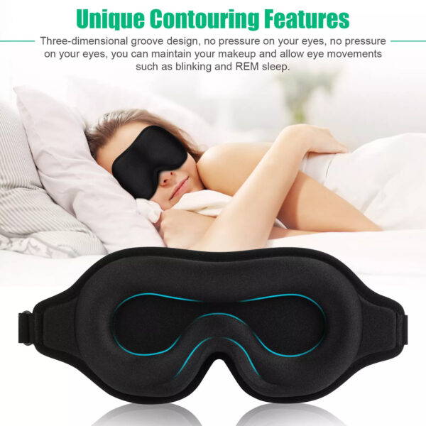 3D Silk Eye Mask for Sleep with Soft Padded Shade Cover