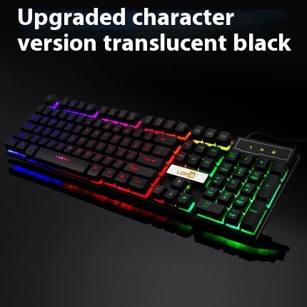 Industrial USB Gaming Keyboard with Glowing Backlight