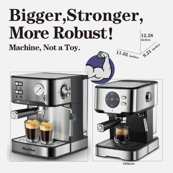 20 Bar Espresso Machine with Milk Frother and Pressure Display