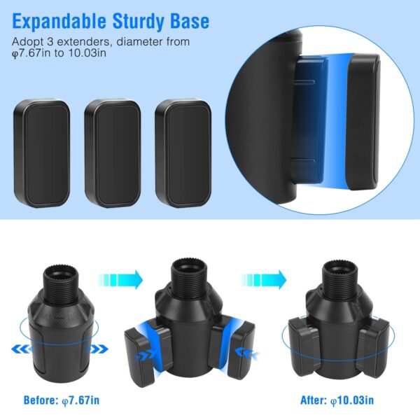 6bfe88ba-c305-4f2d-a0ba-000069d839ee.jpg 4-in-1 Car Cup Holder Tray with Phone Mount and Rotating Base