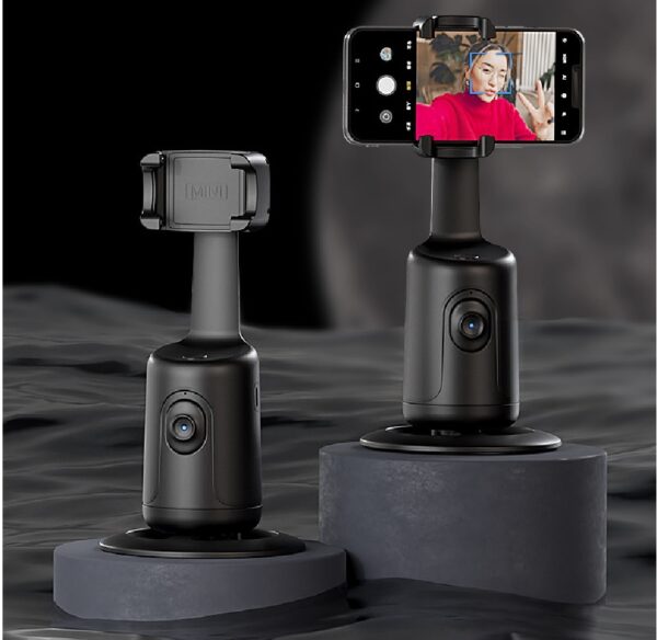 360° AI Auto Face Tracking Gimbal – Smart Phone Holder for Vlogging & Live Video