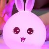Cute Rabbit Night Light with Touch Sensor and Colorful LED