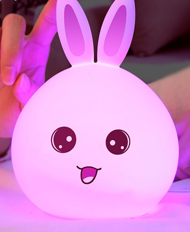 Cute Rabbit Night Light with Touch Sensor and Colorful LED
