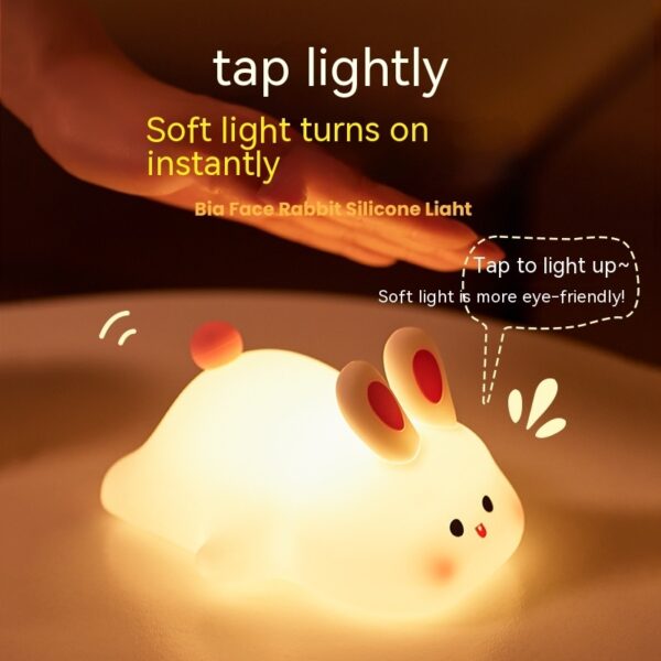 Cute Rabbit LED Night Light with Touch Sensor for Kids
