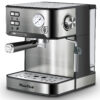 20 Bar Espresso Machine with Milk Frother and Pressure Display