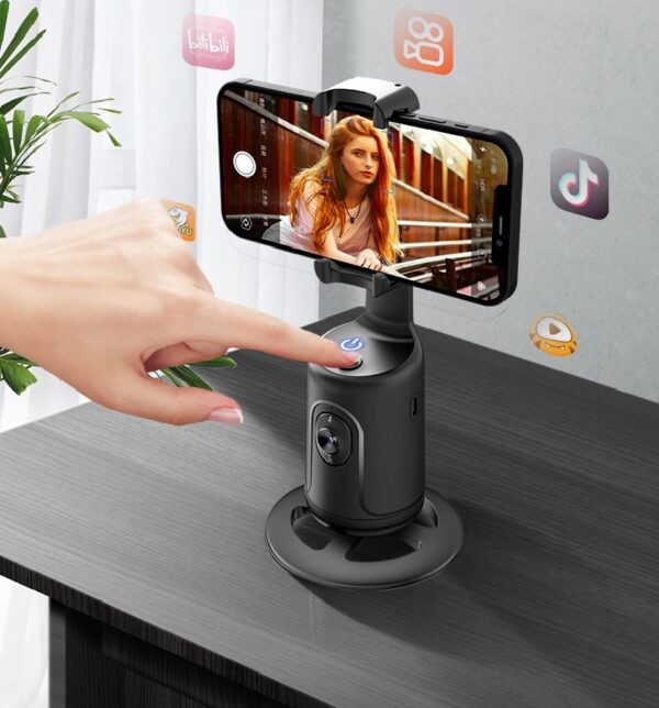 360° AI Auto Face Tracking Gimbal – Smart Phone Holder for Vlogging & Live Video