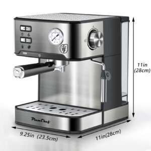 20 Bar Espresso Machine with Milk Frother and Pressure Display