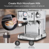20 Bar Professional Espresso Machine with Milk Frother and Pressure Display