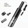 Home Car Vacuum Cleaner, 120W 12000Pa Rechargeable Handheld Black Wired Charging Multi-function Cleaning Accessories For Car Interior Home