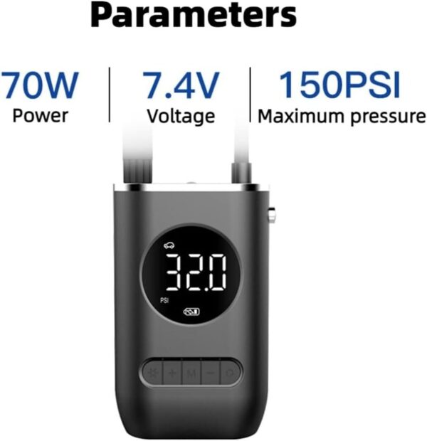 Portable 150PSI Cordless Air Compressor with LED Display