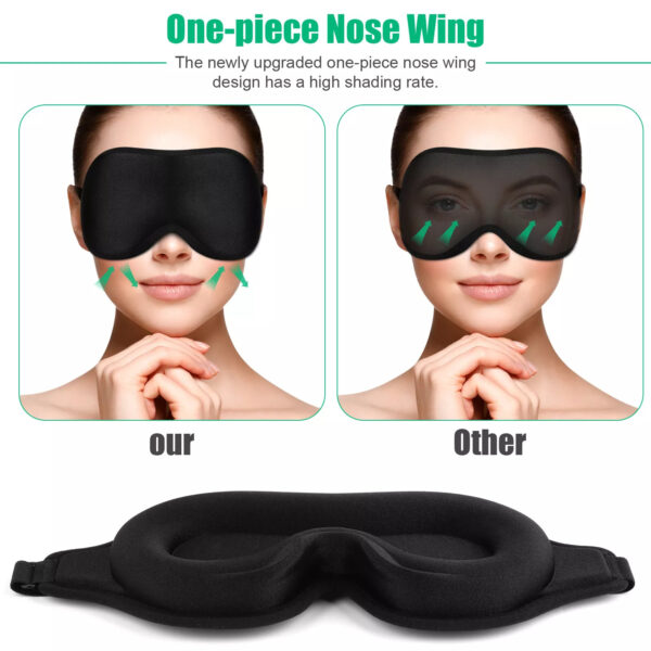 3D Silk Eye Mask for Sleep with Soft Padded Shade Cover