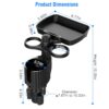 abc92698-38ad-4d22-856b-32b6b123bcae.jpg 4-in-1 Car Cup Holder Tray with Phone Mount and Rotating Base