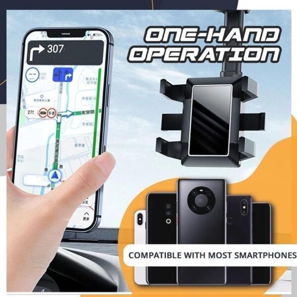 360° Rearview Mirror Phone Holder for All Cars and Phones