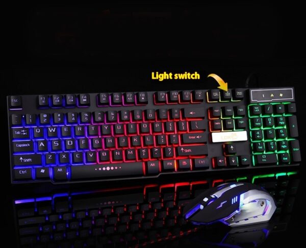 Industrial USB Gaming Keyboard with Glowing Backlight