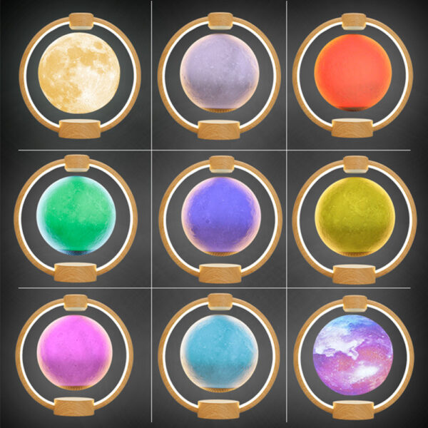 Maglev Moon Light with Bluetooth and 3D Colorful Glow