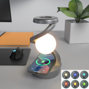 Rotating Moon Desk Lamp with Wireless Charging and Sensor Control