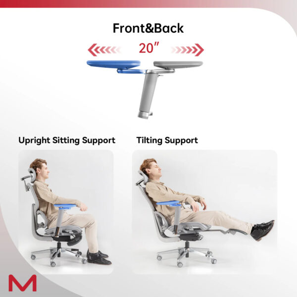 D2 Pro Ergonomic Mesh Office Chair with Lumbar Support and Footrest