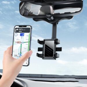 360° Rearview Mirror Phone Holder for All Cars and Phones