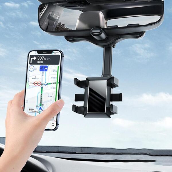 360° Rearview Mirror Phone Holder for All Cars and Phones