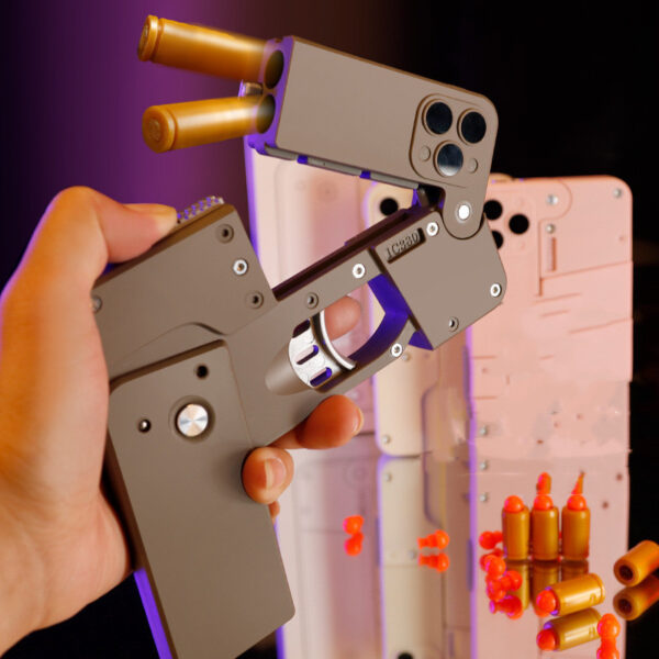Folding Soft Bullet Toy Gun with Shell Ejection and Phone Case