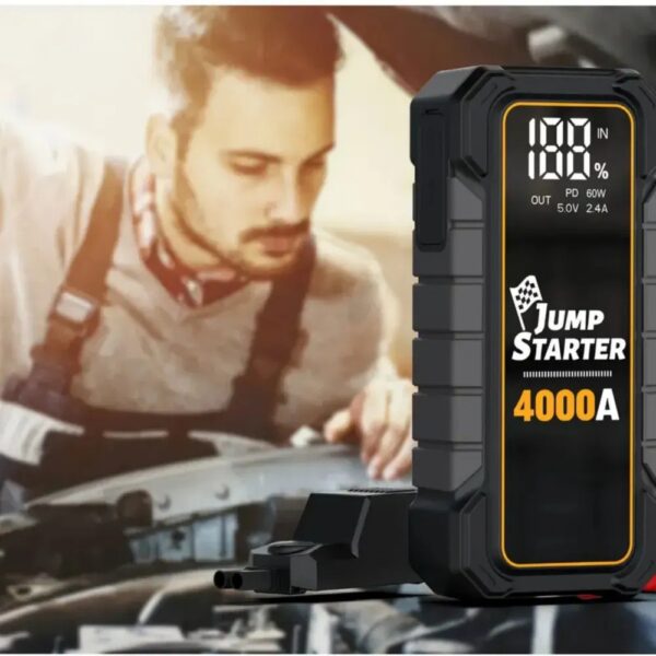 20000mAh 12V Car Battery Starter with 4000A Peak and USB Fast Charging