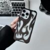 Electroplated Hollow Heat‑Dissipating Phone Case – Premium Soft Shell with Flame Design