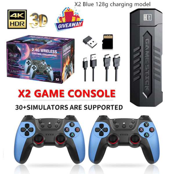 X2 Blue 4K Gaming Console – Wireless with Double Connection Feature