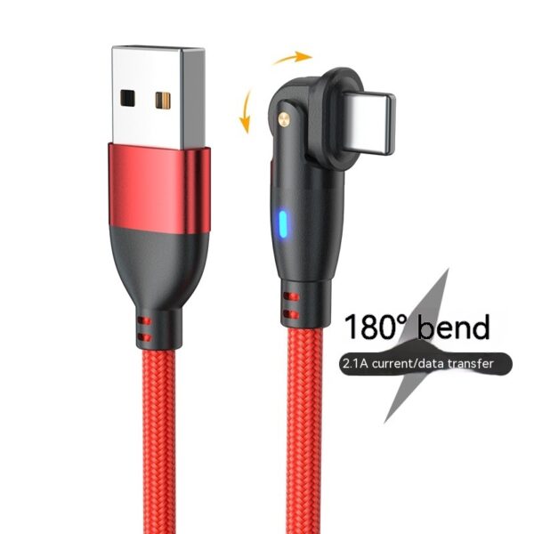 180° Bendable Fast Charging Data Cable – USB Type-C for Android Devices
