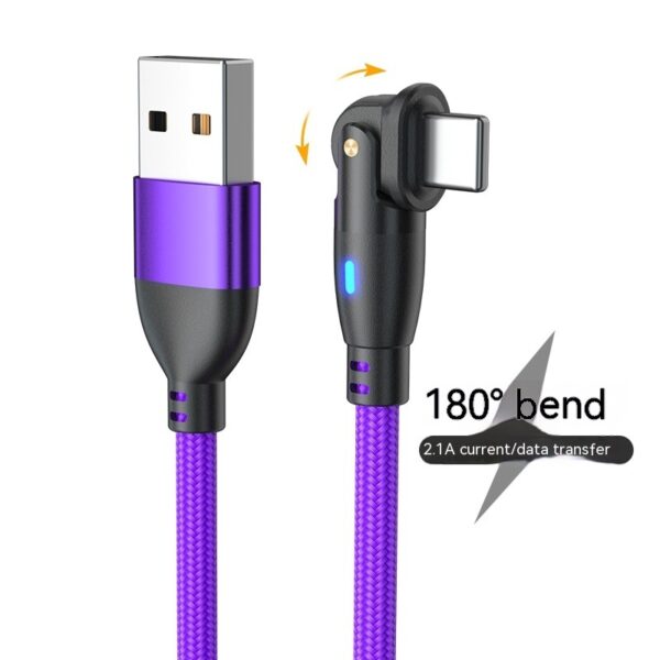 180° Bendable Fast Charging Data Cable – USB Type-C for Android Devices